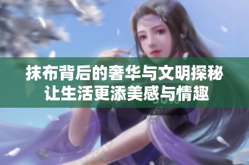 抹布背后的奢华与文明探秘 让生活更添美感与情趣