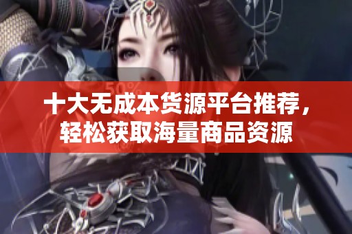十大无成本货源平台推荐，轻松获取海量商品资源