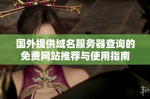 国外提供域名服务器查询的免费网站推荐与使用指南