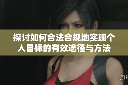 探讨如何合法合规地实现个人目标的有效途径与方法