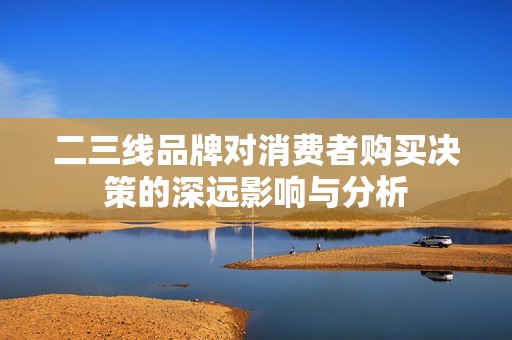 二三线品牌对消费者购买决策的深远影响与分析