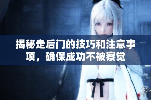 揭秘走后门的技巧和注意事项，确保成功不被察觉