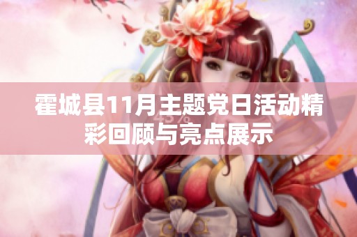 霍城县11月主题党日活动精彩回顾与亮点展示