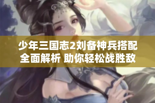 少年三国志2刘备神兵搭配全面解析 助你轻松战胜敌人策略分享