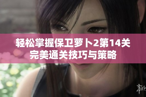轻松掌握保卫萝卜2第14关完美通关技巧与策略