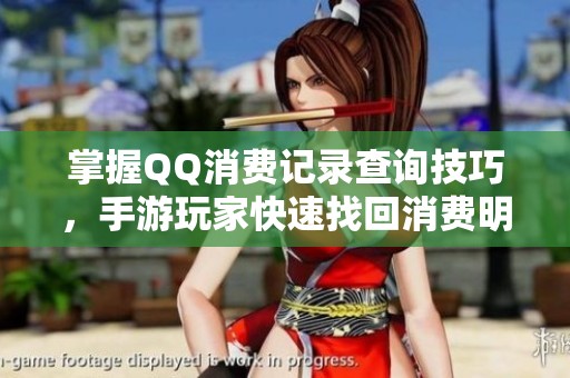 掌握QQ消费记录查询技巧，手游玩家快速找回消费明细！