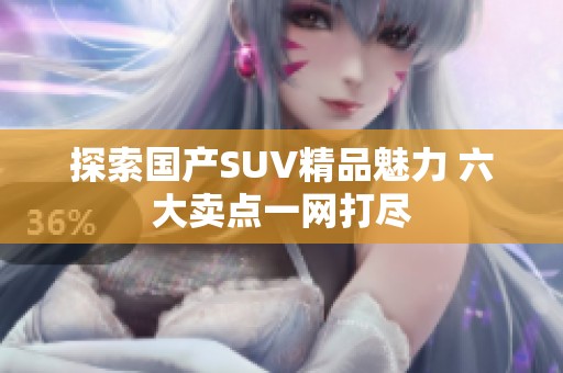 探索国产SUV精品魅力 六大卖点一网打尽