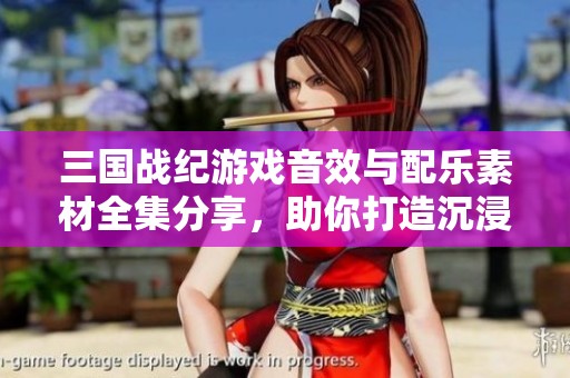 三国战纪游戏音效与配乐素材全集分享，助你打造沉浸式游戏体验