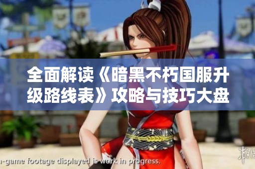 全面解读《暗黑不朽国服升级路线表》攻略与技巧大盘点