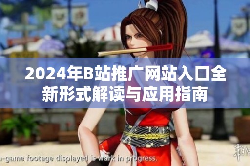 2024年B站推广网站入口全新形式解读与应用指南