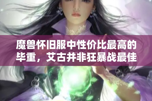 魔兽怀旧服中性价比最高的毕重，艾古并非狂暴战最佳选择