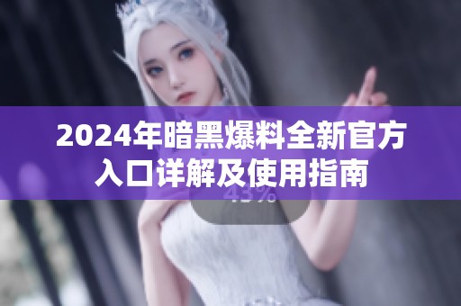 2024年暗黑爆料全新官方入口详解及使用指南