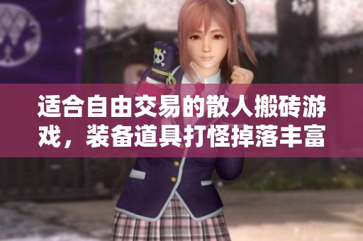 适合自由交易的散人搬砖游戏，装备道具打怪掉落丰富乐趣