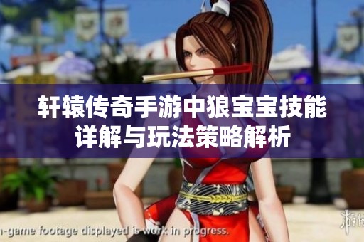 轩辕传奇手游中狼宝宝技能详解与玩法策略解析