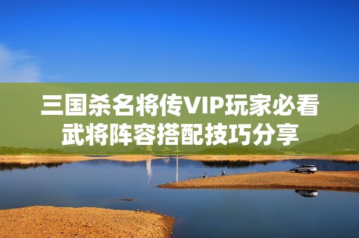 三国杀名将传VIP玩家必看武将阵容搭配技巧分享
