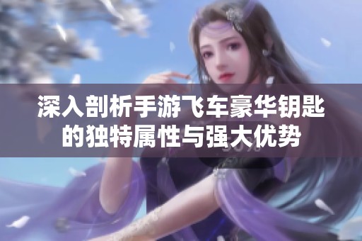 深入剖析手游飞车豪华钥匙的独特属性与强大优势