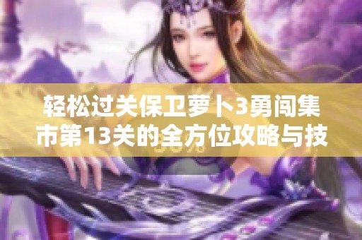 轻松过关保卫萝卜3勇闯集市第13关的全方位攻略与技巧分享