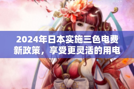 2024年日本实施三色电费新政策，享受更灵活的用电选择