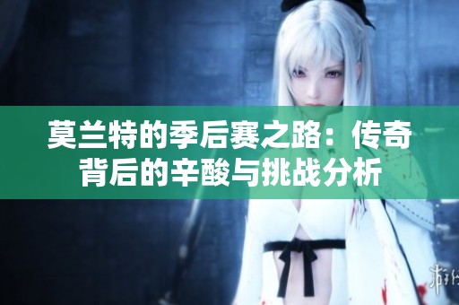 莫兰特的季后赛之路：传奇背后的辛酸与挑战分析
