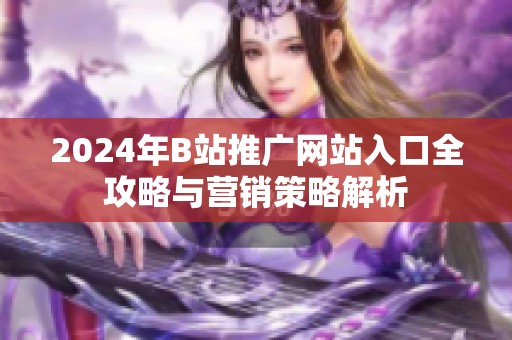 2024年B站推广网站入口全攻略与营销策略解析