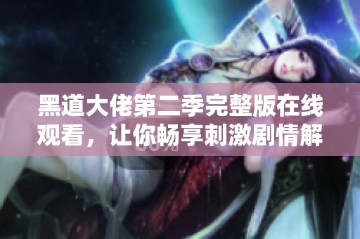 黑道大佬第二季完整版在线观看，让你畅享刺激剧情解析
