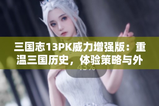 三国志13PK威力增强版：重温三国历史，体验策略与外交的巅峰对决