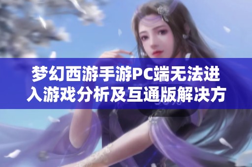 梦幻西游手游PC端无法进入游戏分析及互通版解决方案介绍