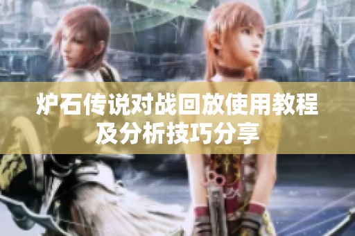 炉石传说对战回放使用教程及分析技巧分享