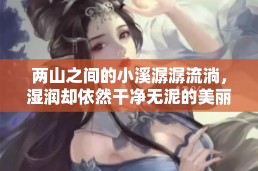 两山之间的小溪潺潺流淌，湿润却依然干净无泥的美丽景致