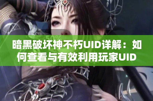 暗黑破坏神不朽UID详解：如何查看与有效利用玩家UID的方法