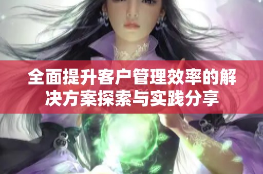 全面提升客户管理效率的解决方案探索与实践分享