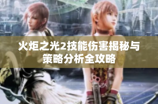 火炬之光2技能伤害揭秘与策略分析全攻略