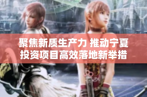 聚焦新质生产力 推动宁夏投资项目高效落地新举措