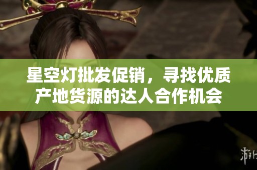 星空灯批发促销，寻找优质产地货源的达人合作机会
