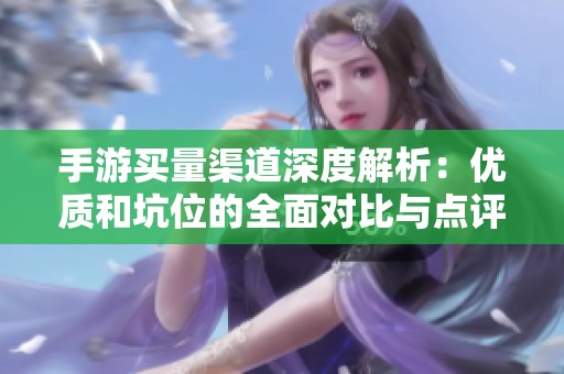 手游买量渠道深度解析：优质和坑位的全面对比与点评