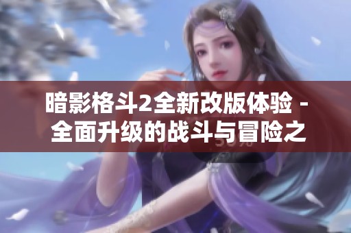 暗影格斗2全新改版体验 - 全面升级的战斗与冒险之旅等你来挑战