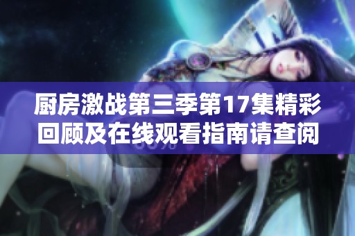 厨房激战第三季第17集精彩回顾及在线观看指南请查阅