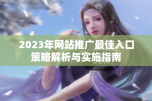 2023年网站推广最佳入口策略解析与实施指南